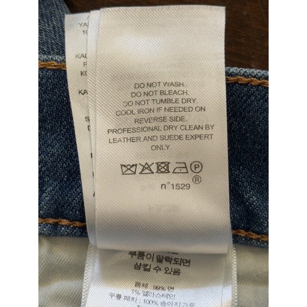 Polo Ralph Lauren Size 28 Denim Cut-Off Mid-Rise Shorts Riding Jeans Logo Patch - Picture 9 of 9